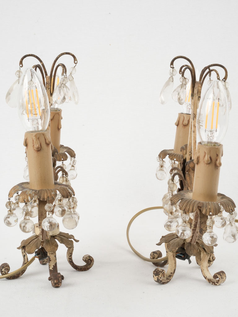Delicate nineteenth-century inspired glass table lamps