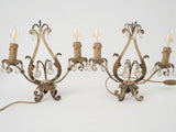 Timeless silver and glass twin light lamps