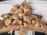 Large crested mirror w/ birds - Napoleon III - 69" x 41¼"