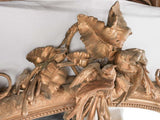 Large crested mirror w/ birds - Napoleon III - 69" x 41¼"