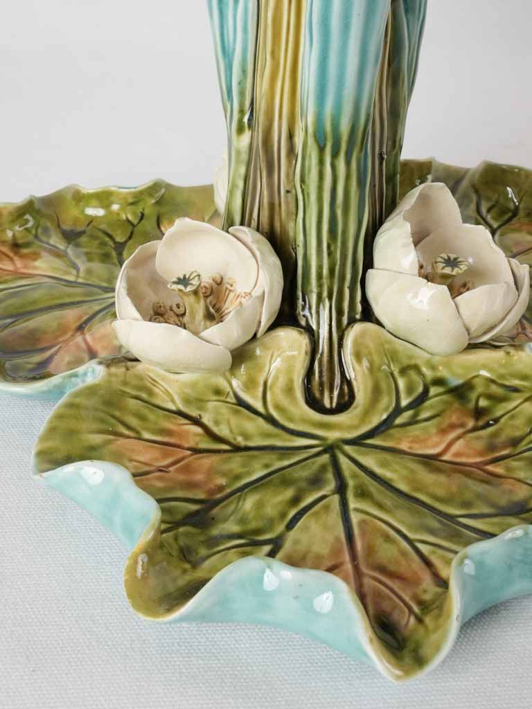 Antique Faïence d'Onnaing tulip centrepiece vases