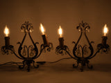 Intricate vintage-style jeweled girandoles lamps