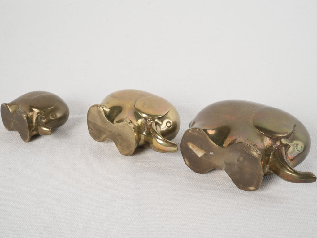Unique artisanal elephant sculptures set