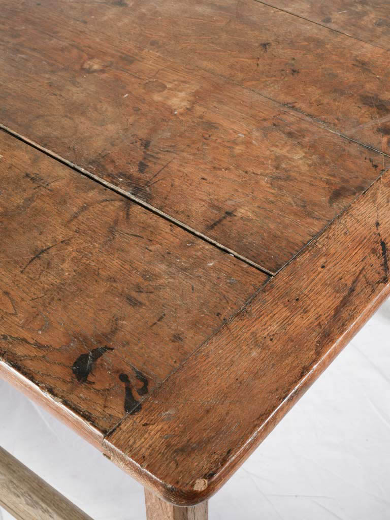 Warm-toned wood winemaker's table  