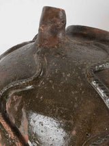 Vintage three-handle walnut oil pitcher