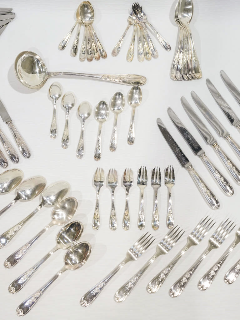 12 person Louis XV style cutlery set - 1970s