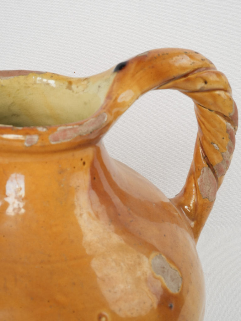 Country-Style Earthenware Orjol with Twisted Handles