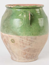 Aged French green confit storage pot