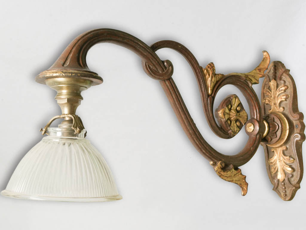 Timeworn surface antique wall sconce  