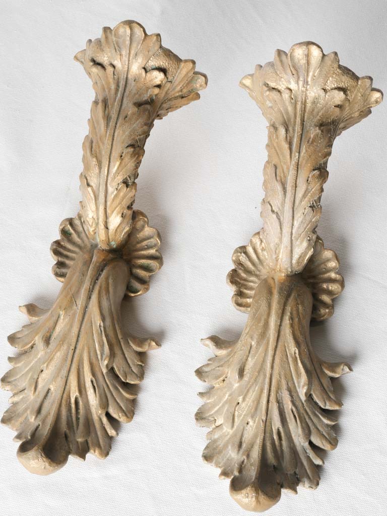 Pair of vintage resin wall appliques - rocaille style