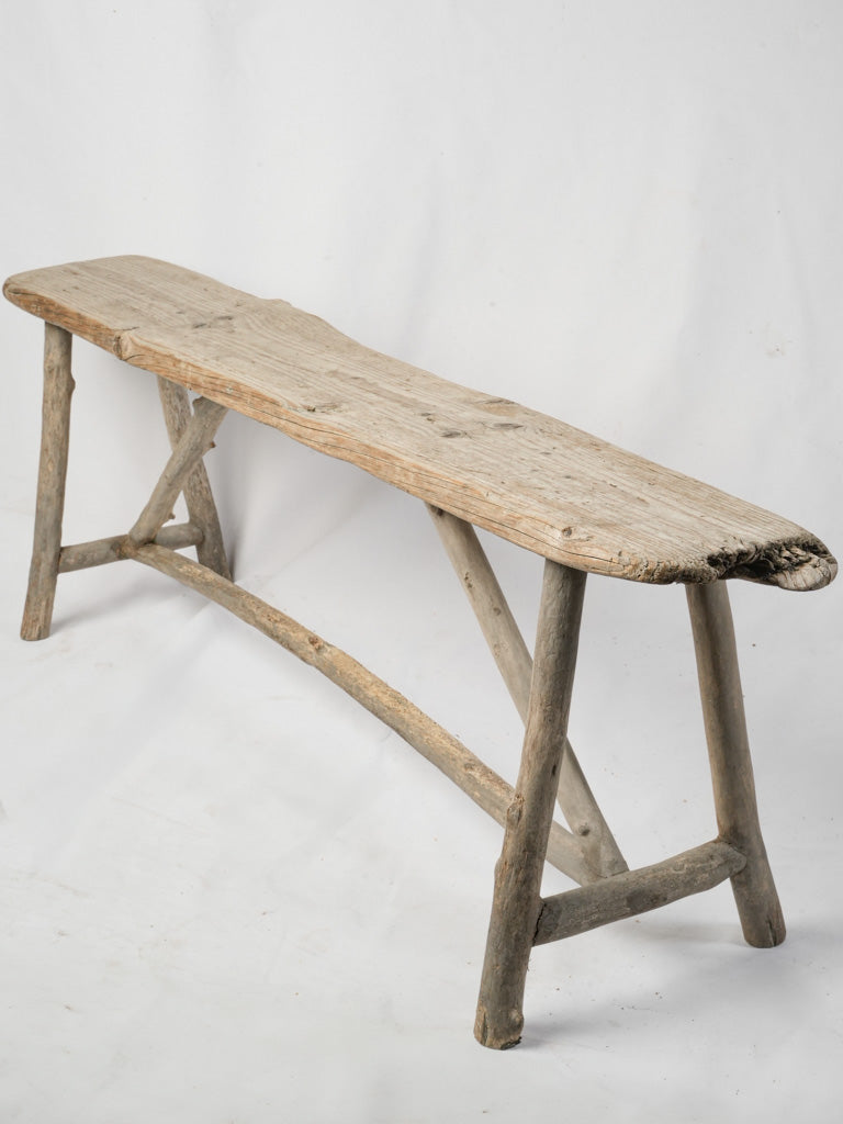 20th-Century French Rustic Driftwood Bench - 53½"