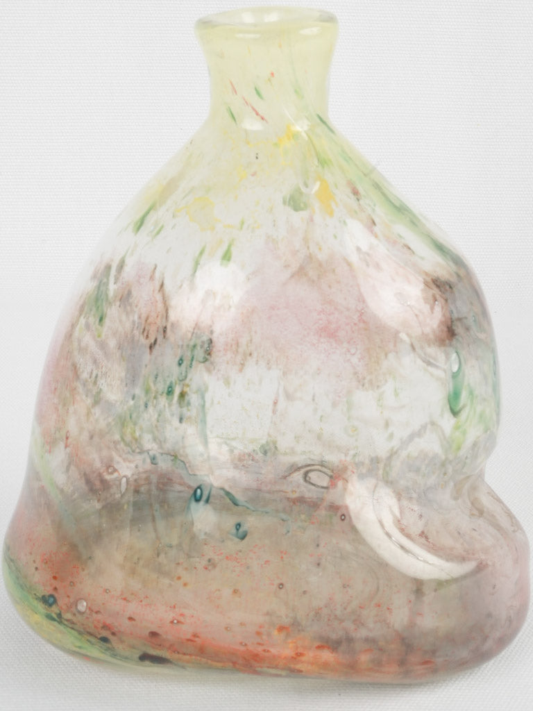 Vintage green-pink glass Fondu vase