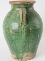 Antique French pot w/ green glaze 15"
