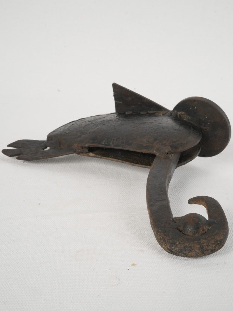 Rustic handcrafted salvaged iron piece