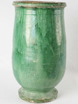Vintage Tuscan-style green olive jar