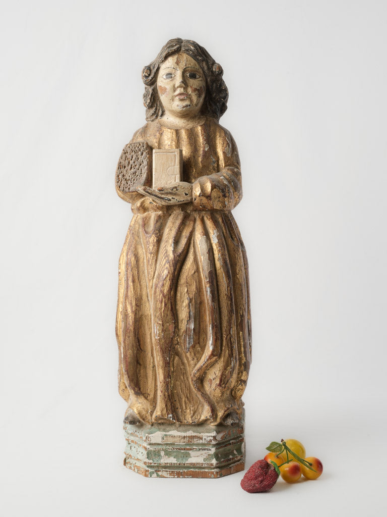 Timeless polychrome gilded wood relic