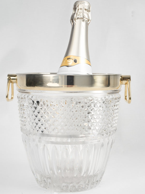 Vintage crystal French ice bucket