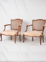 Pair Louis XV Provencal armchairs w/ cane back