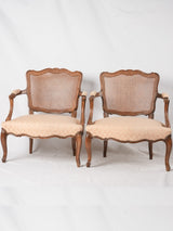 Pair Louis XV Provencal armchairs w/ cane back