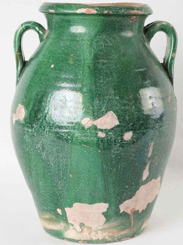 Large preserving pot w/ 2 handles - green 19¼"