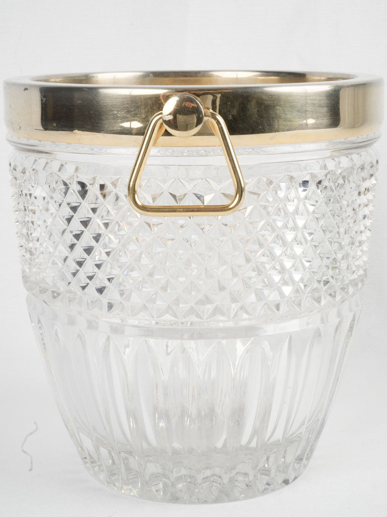 Mid-century ornate crystal bucket