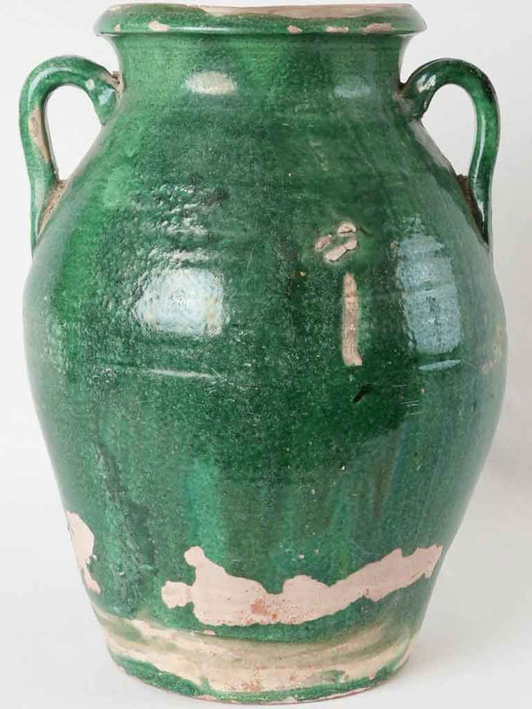Antique French large preserving pot green