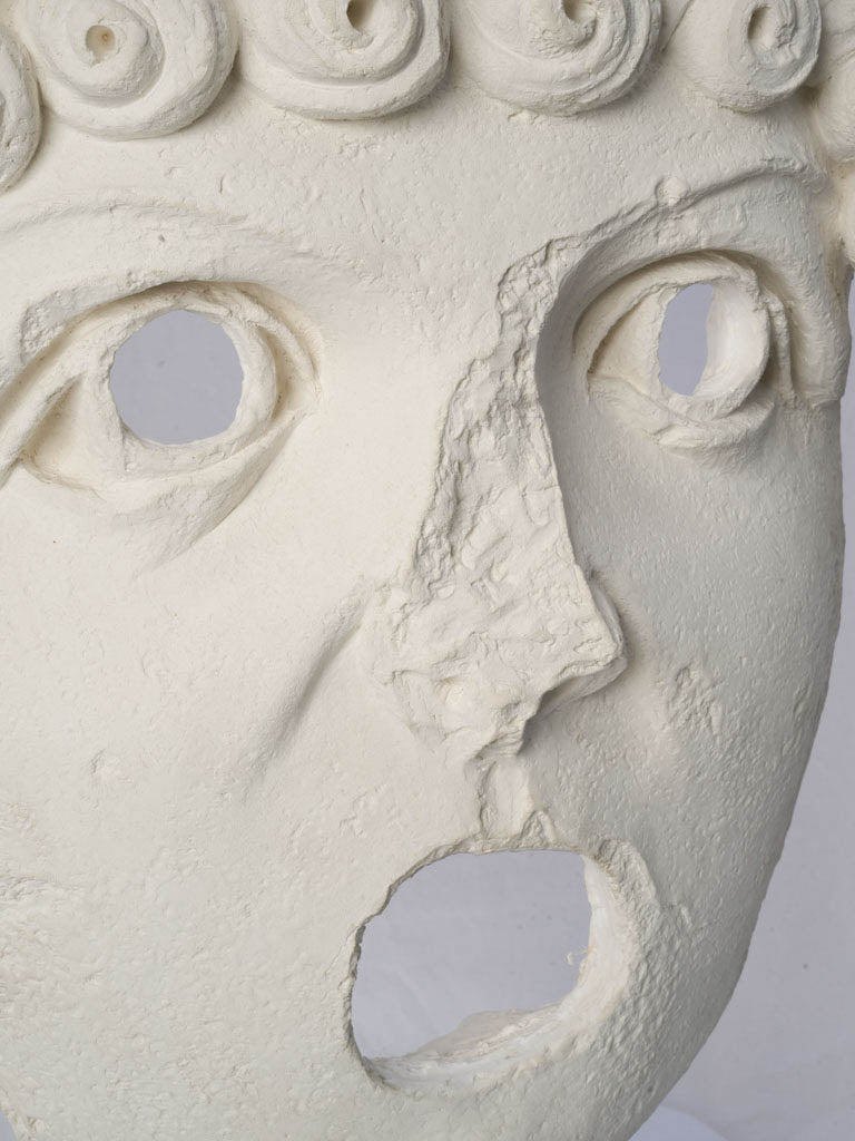 Pair of Oversized 1960s Italian Plaster Mask Sculptures - 42½
