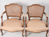 Pair Louis XV Provencal armchairs w/ cane back