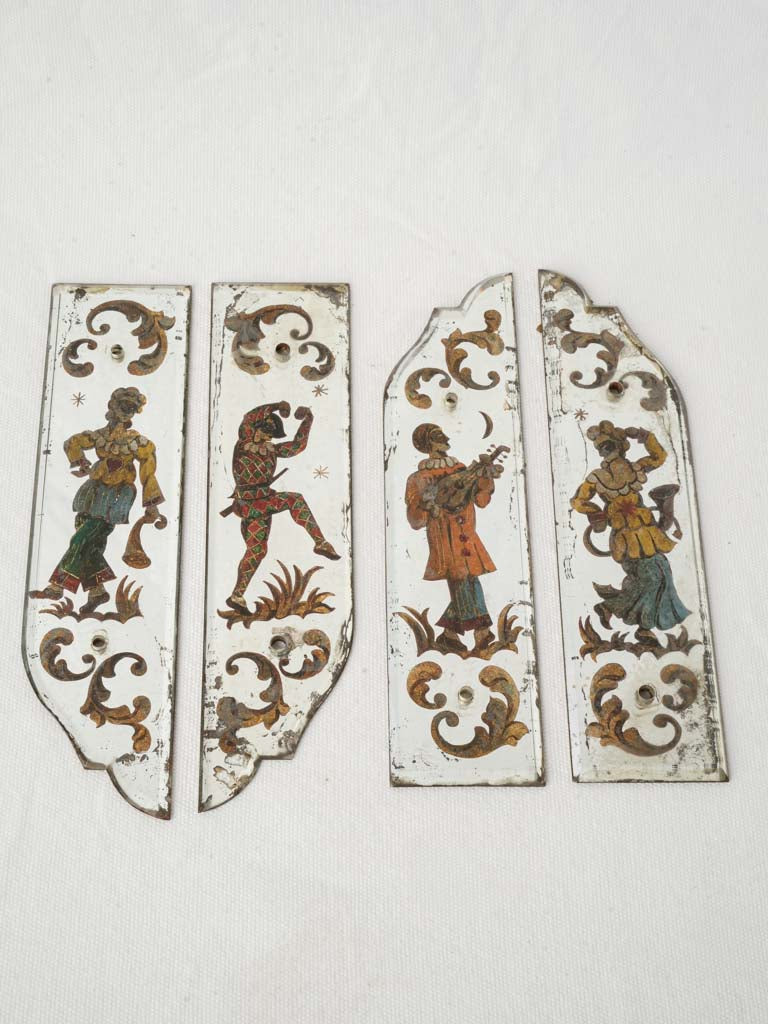Slender beveled glass door embellishments  