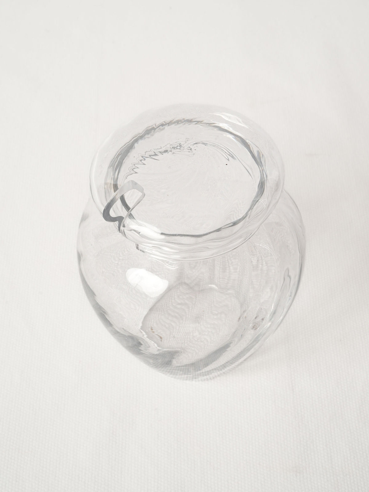 Vintage French Lidded Glass Mustard Jar