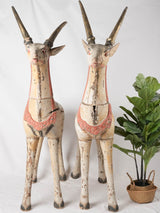 Pair of wooden antelopes - 19th century 59"