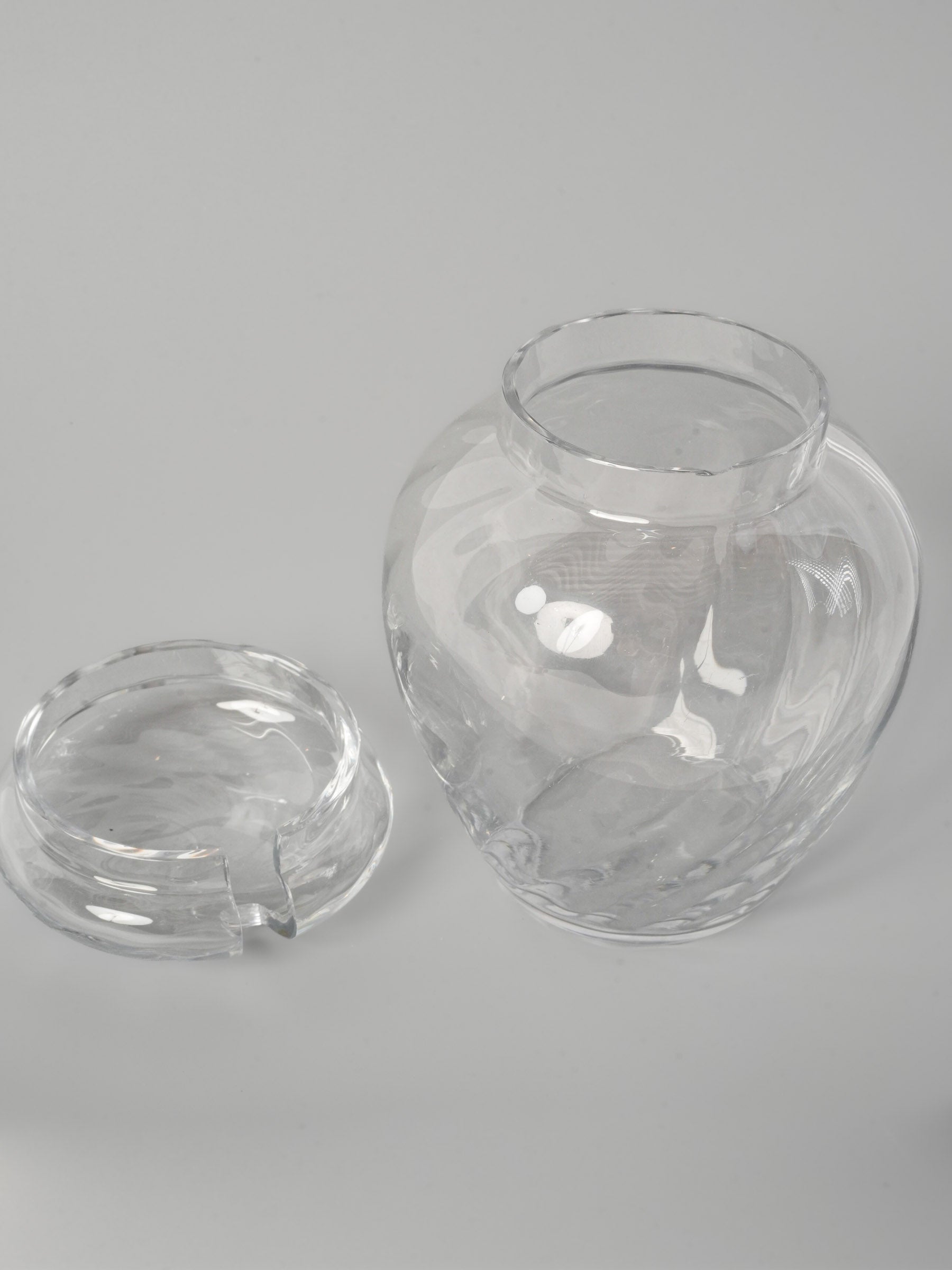 Vintage French Lidded Glass Mustard Jar