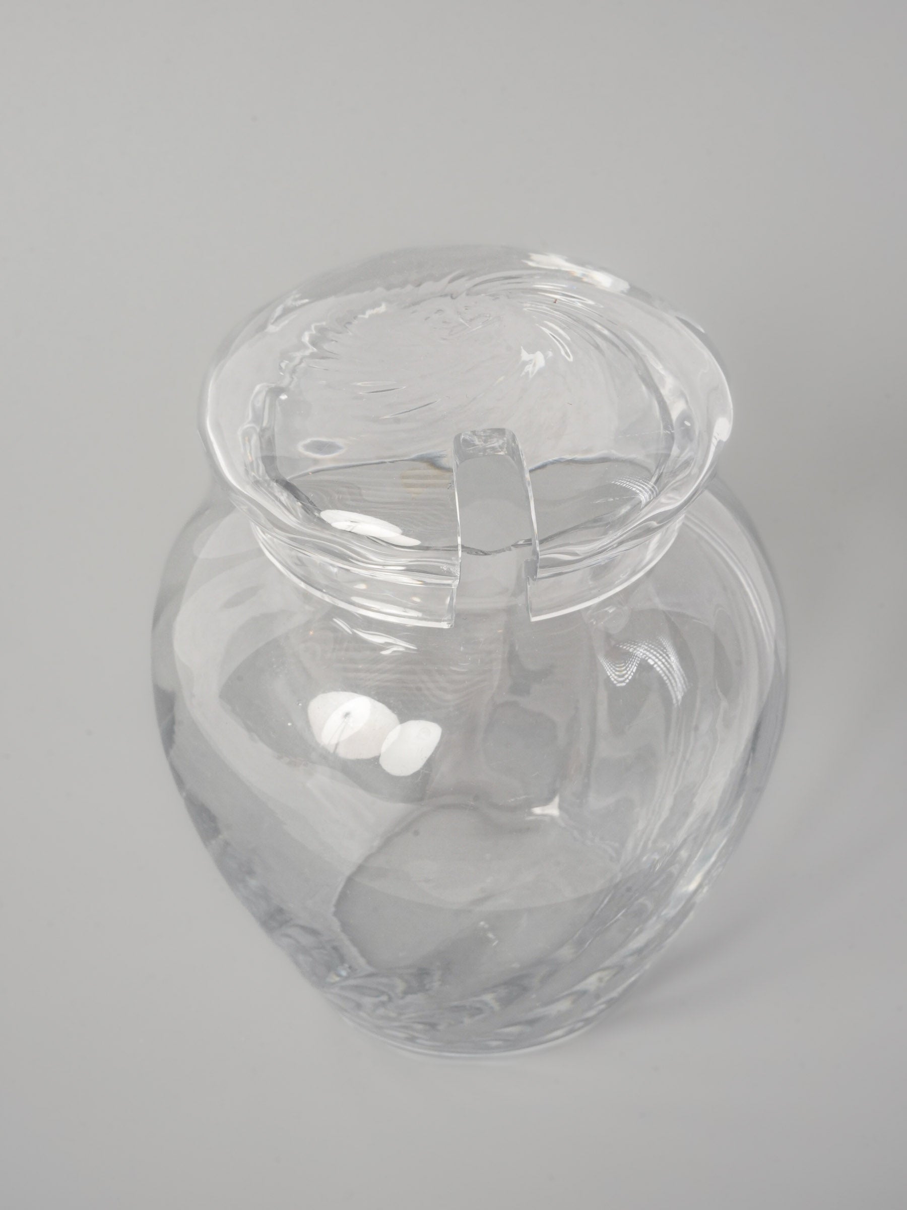 Vintage French Lidded Glass Mustard Jar