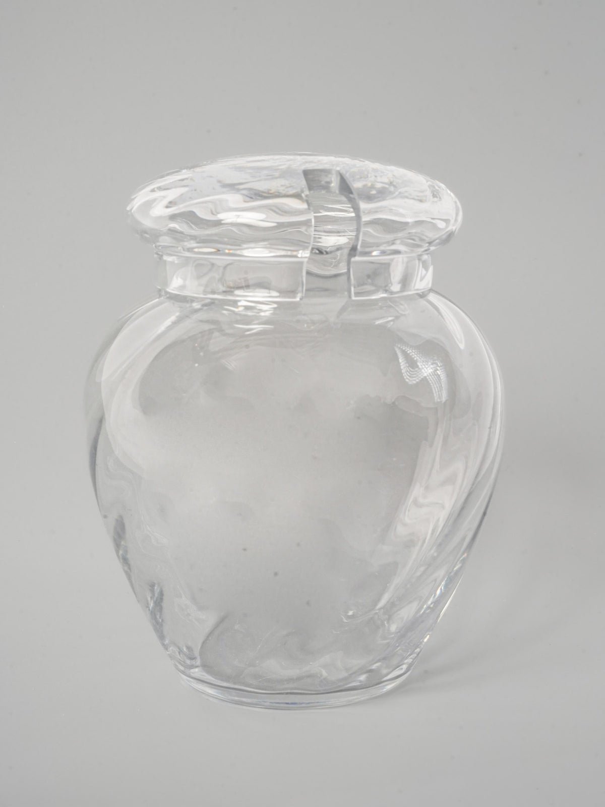 Vintage French Lidded Glass Mustard Jar