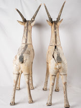 Pair of wooden antelopes - 19th century 59"