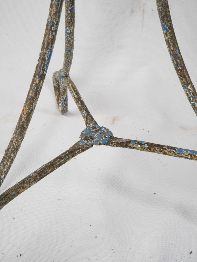 Late 19th-Century French Petite Wrought Iron Guéridon w/ Looped Feet and Distressed Finish