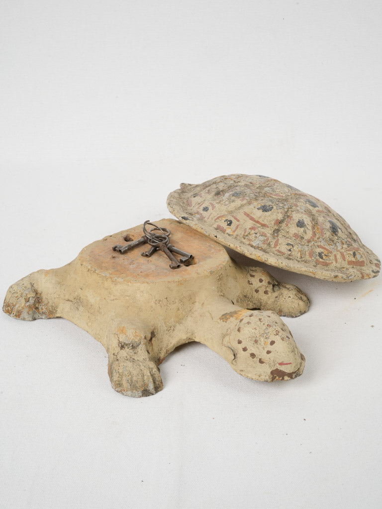 Playful French garden turtle storage