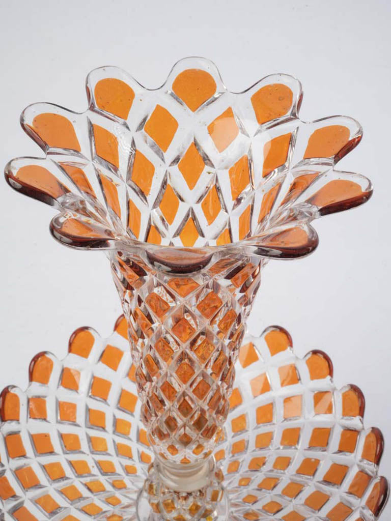 Translucent crystal coupe with amber enamel  