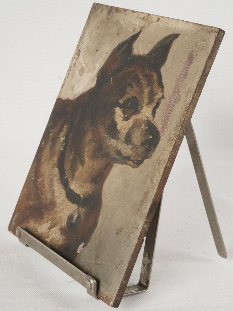 Detailed vintage textured canine artwork.