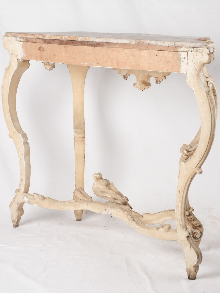 Pair Louis XV marble consoles 41¾" x  51¼" x 17¾"