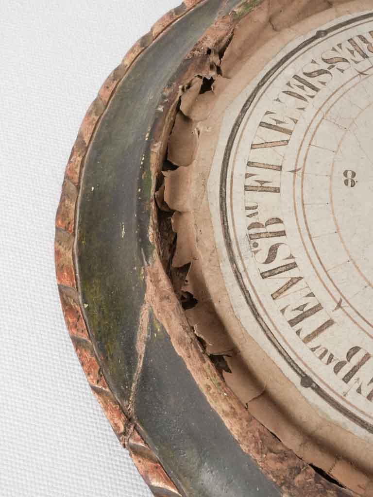 Time-worn Louis XVI rustic barometer