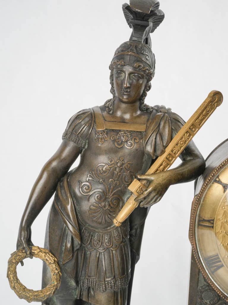 Classic bronze Roman relief clock