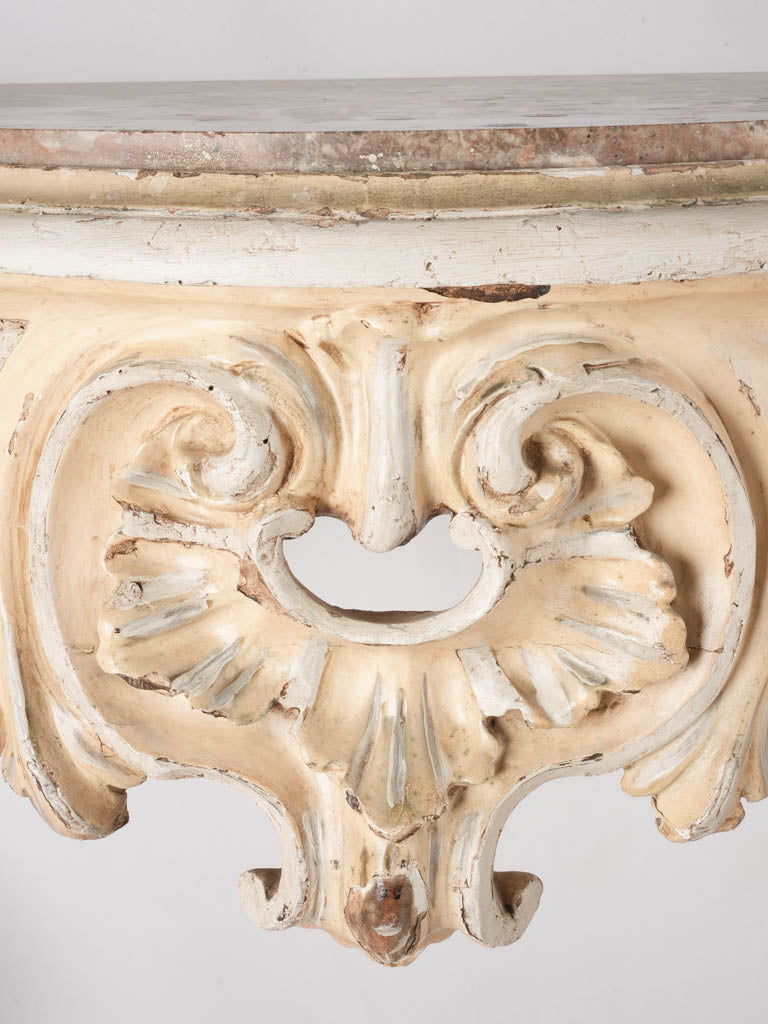 Pair Louis XV marble consoles 41¾" x  51¼" x 17¾"