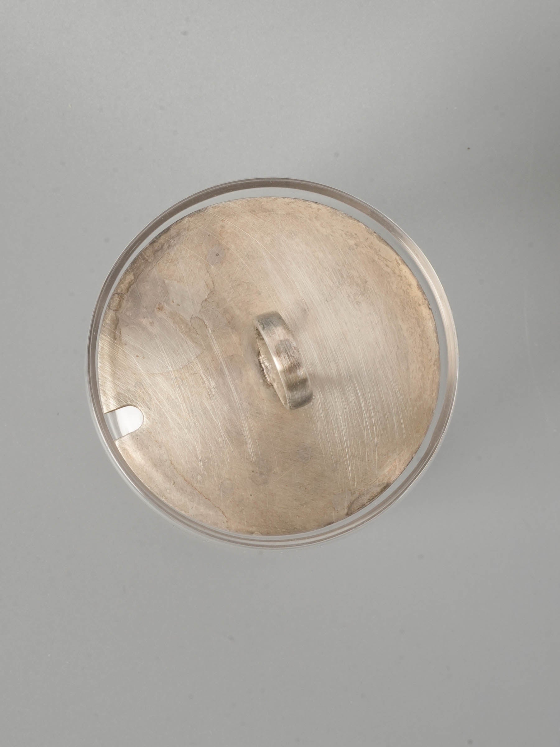 Vintage Glass Condiment Jar with Silver Lid