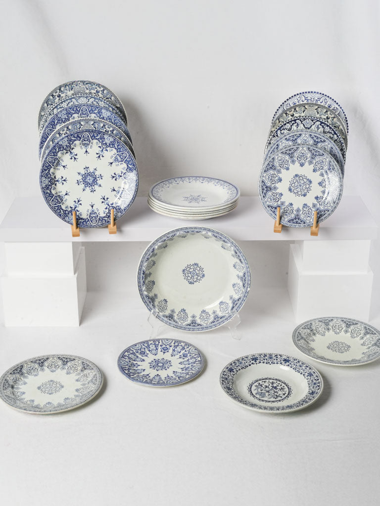 Antique cobalt dinner service collection