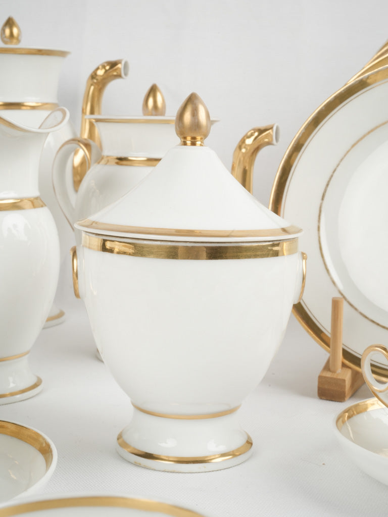 Elegant gold-banded coffee service set