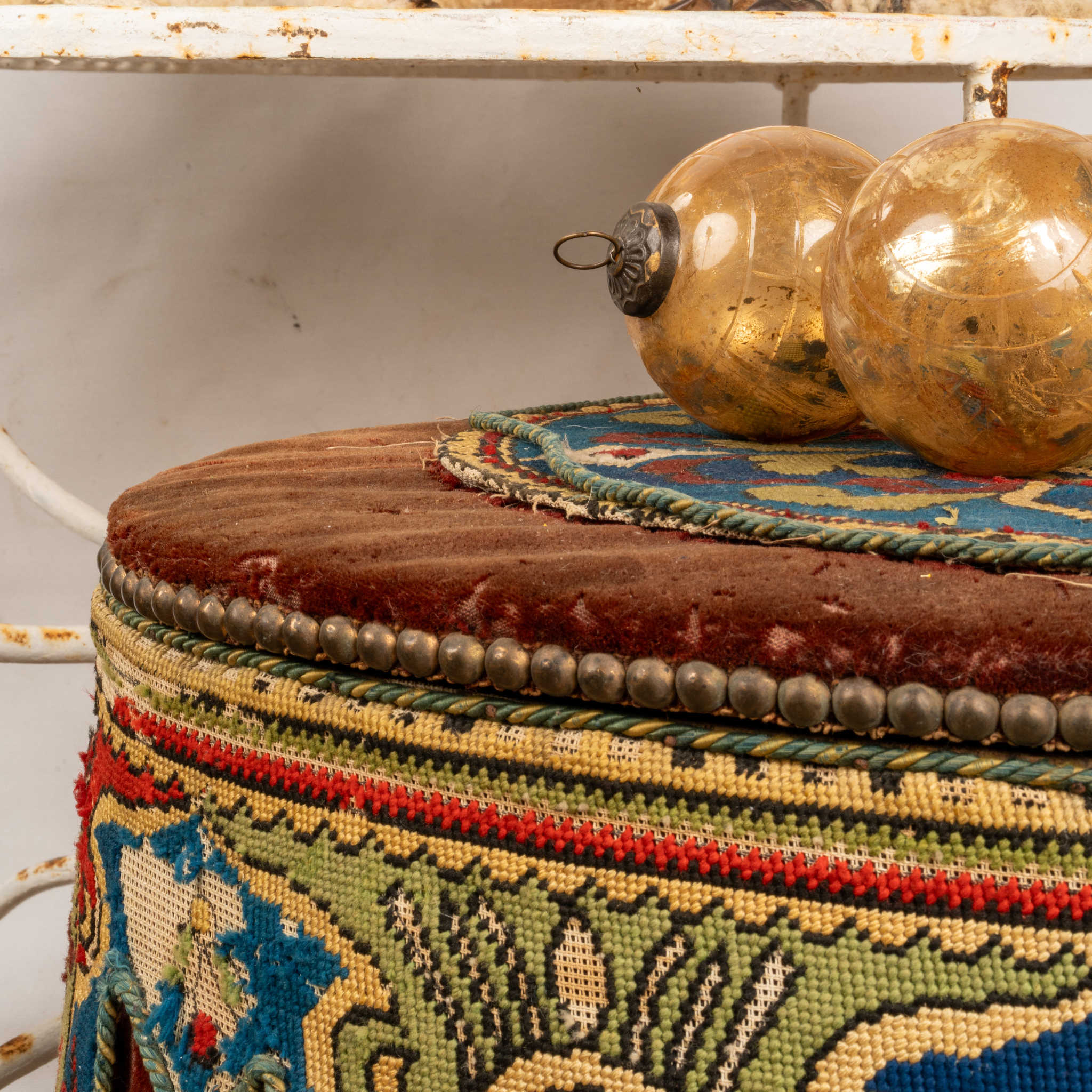 Unique, historic, antique oval hat container