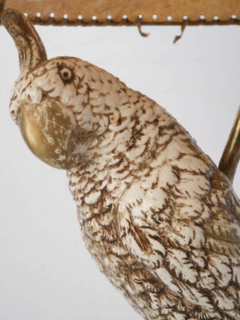 Gnarled tree trunk parrot lamp