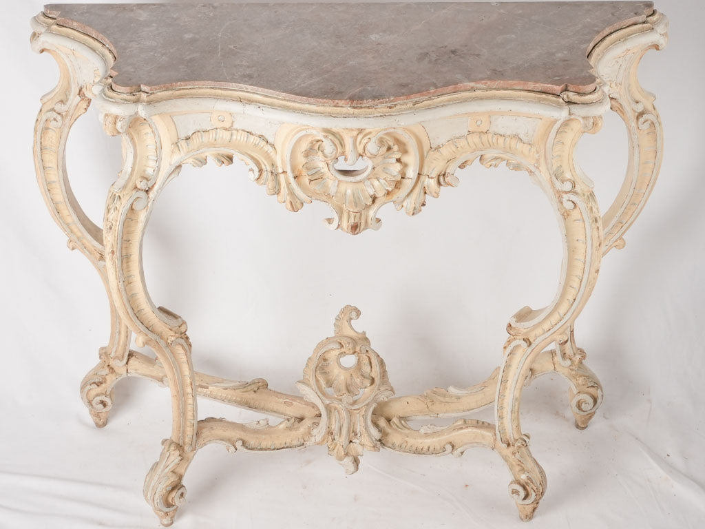 Authentic vintage marble consoles set