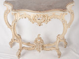 Pair Louis XV marble consoles 41¾" x  51¼" x 17¾"
